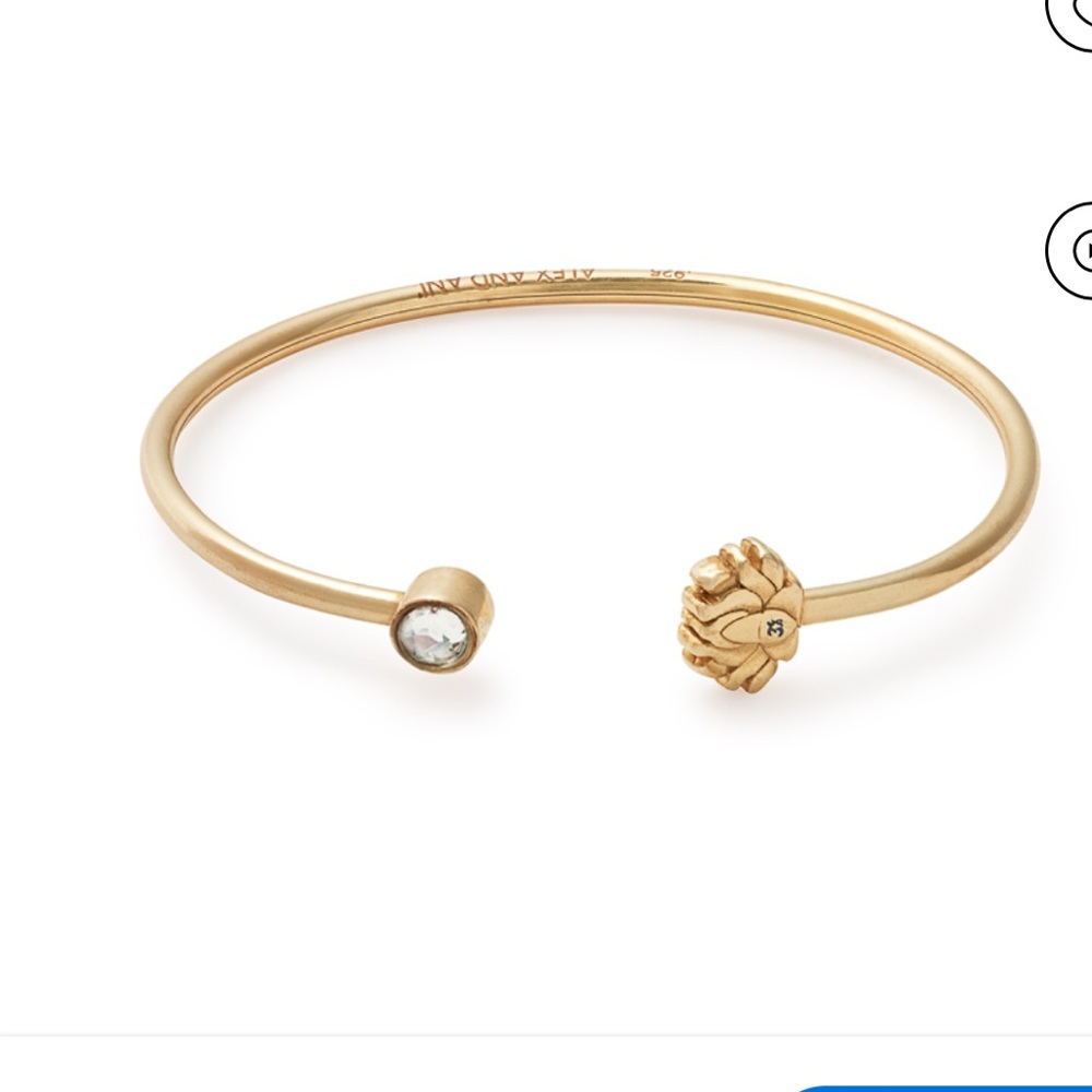 Alex and Ani Lotus Peace Petals Cuff Bracelet 14Kt Gold Plated